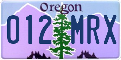 OR license plate 012MRX