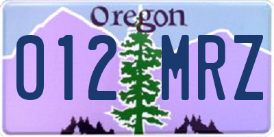 OR license plate 012MRZ