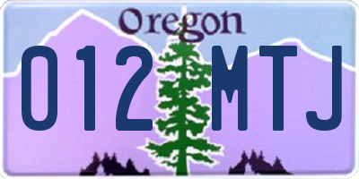 OR license plate 012MTJ