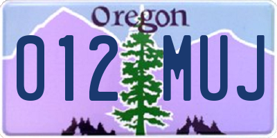 OR license plate 012MUJ