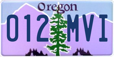 OR license plate 012MVI