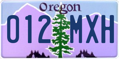 OR license plate 012MXH