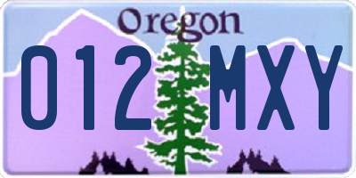 OR license plate 012MXY