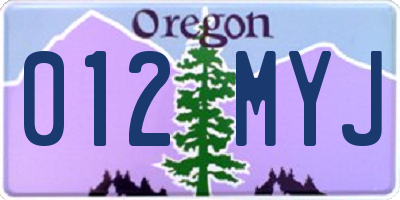 OR license plate 012MYJ