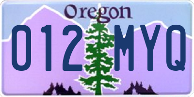 OR license plate 012MYQ
