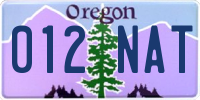 OR license plate 012NAT
