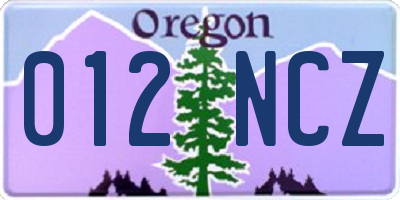 OR license plate 012NCZ
