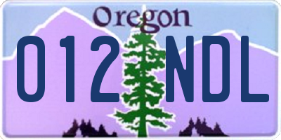 OR license plate 012NDL