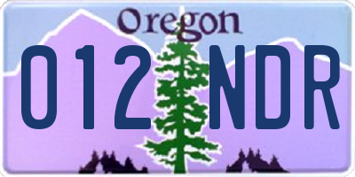 OR license plate 012NDR