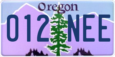 OR license plate 012NEE