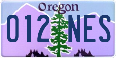 OR license plate 012NES