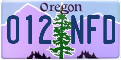 OR license plate 012NFD