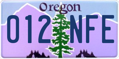 OR license plate 012NFE
