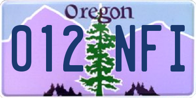 OR license plate 012NFI