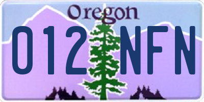 OR license plate 012NFN