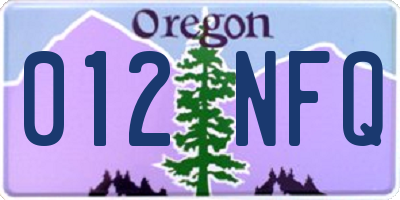 OR license plate 012NFQ