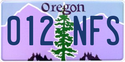 OR license plate 012NFS