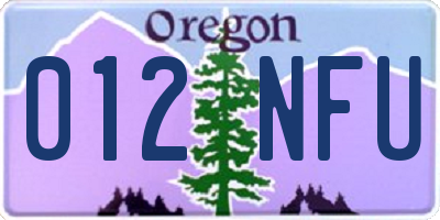 OR license plate 012NFU