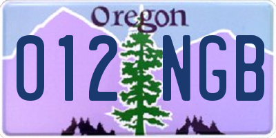 OR license plate 012NGB