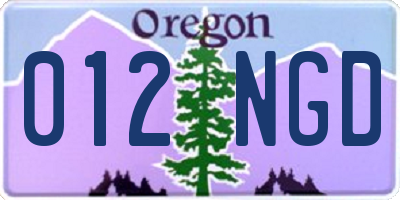 OR license plate 012NGD
