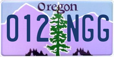 OR license plate 012NGG