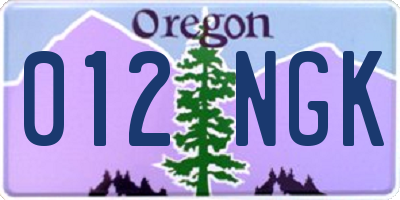 OR license plate 012NGK