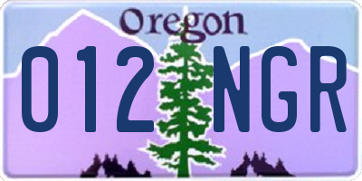 OR license plate 012NGR