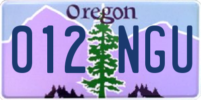 OR license plate 012NGU