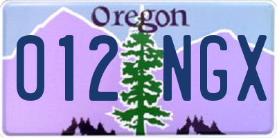 OR license plate 012NGX