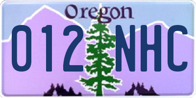 OR license plate 012NHC