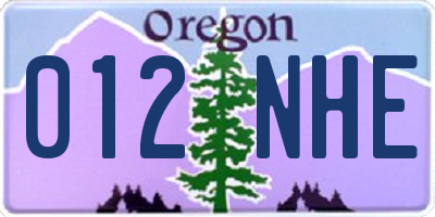 OR license plate 012NHE