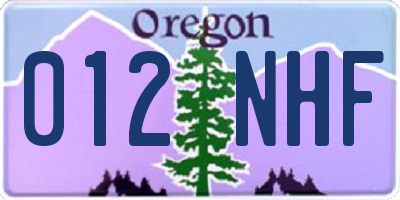 OR license plate 012NHF
