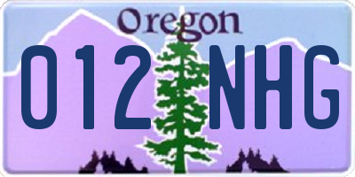 OR license plate 012NHG