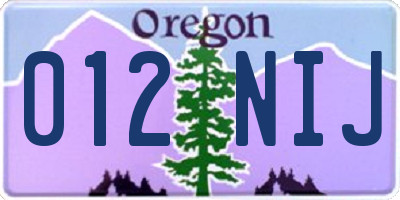 OR license plate 012NIJ