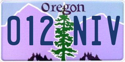 OR license plate 012NIV