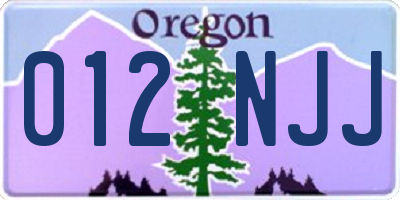 OR license plate 012NJJ