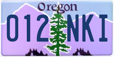 OR license plate 012NKI