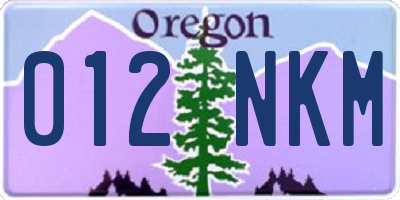 OR license plate 012NKM