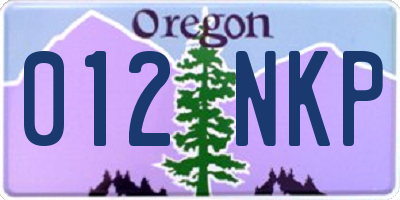 OR license plate 012NKP