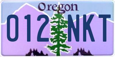 OR license plate 012NKT