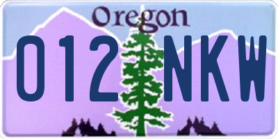 OR license plate 012NKW