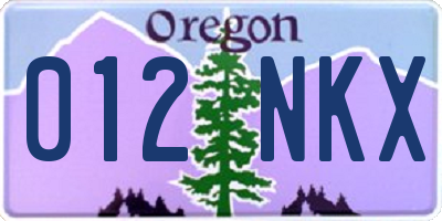 OR license plate 012NKX