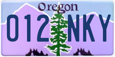 OR license plate 012NKY