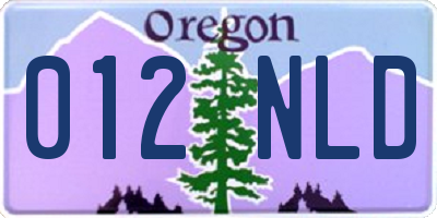 OR license plate 012NLD