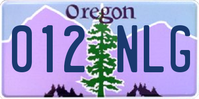 OR license plate 012NLG