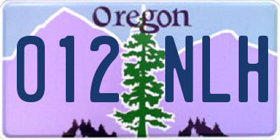 OR license plate 012NLH