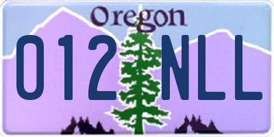OR license plate 012NLL