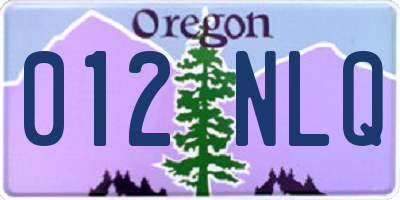 OR license plate 012NLQ