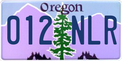 OR license plate 012NLR