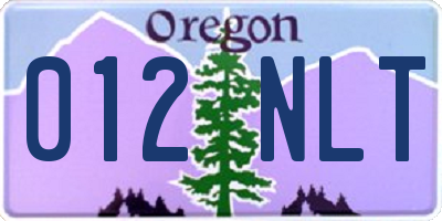 OR license plate 012NLT
